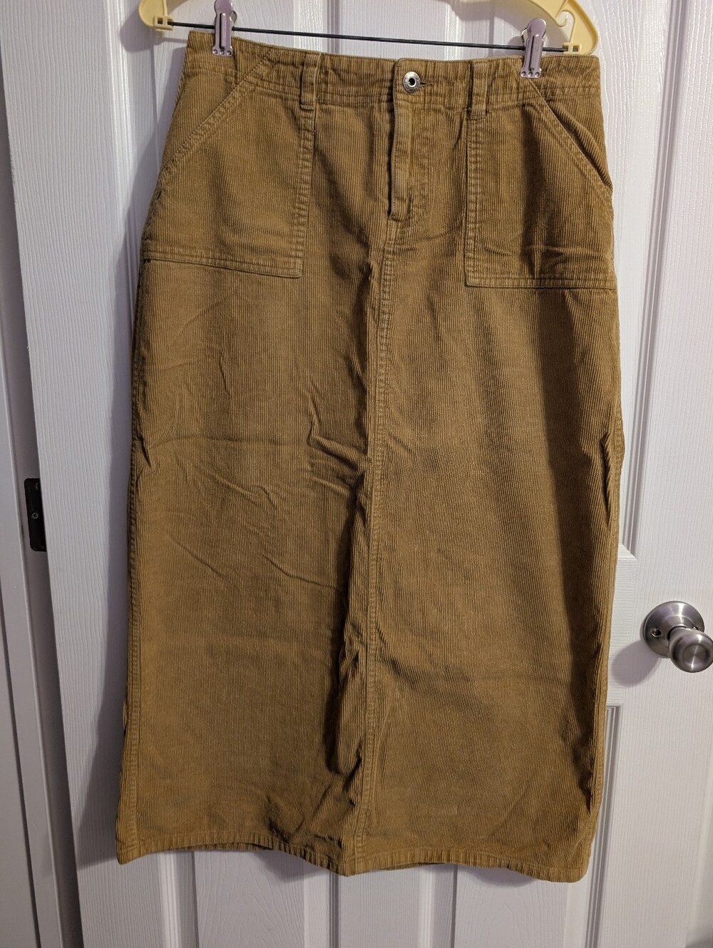 Hydraulic Brown/Camel Corduroy Maxi Y2K Skirt Size 7/8 Fall Winter